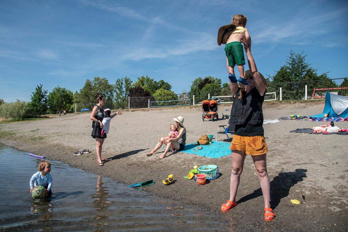 Volleyball courts at Leslie Grove Park in Richland.