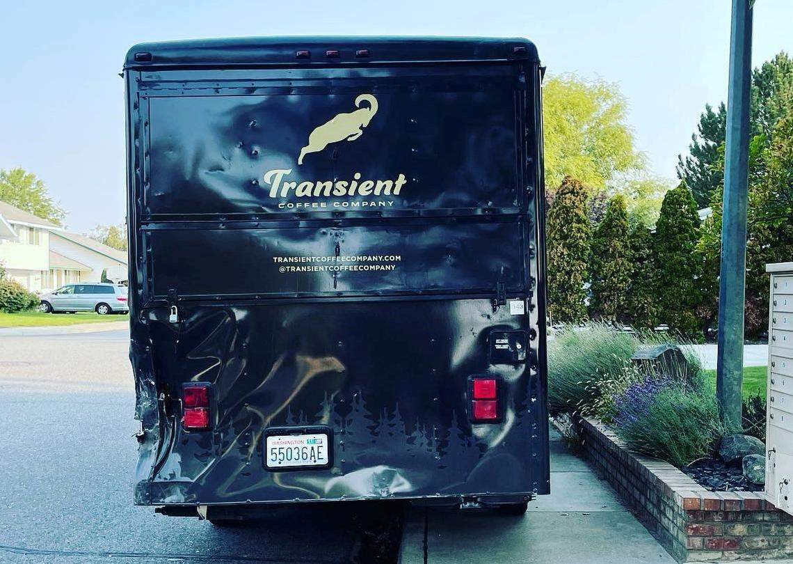 Transient Coffee roaster’s newly finished trailer for mobile coffee service was rammed by a driver while the trailer was parked in front of the owners house.