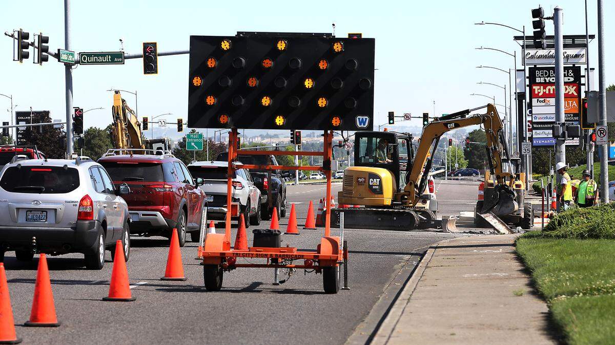 Construction crews from Apollo Inc. of Kennewick continue work on a $1.6 million intersection improvement at the busiest corridor in Kennewick.