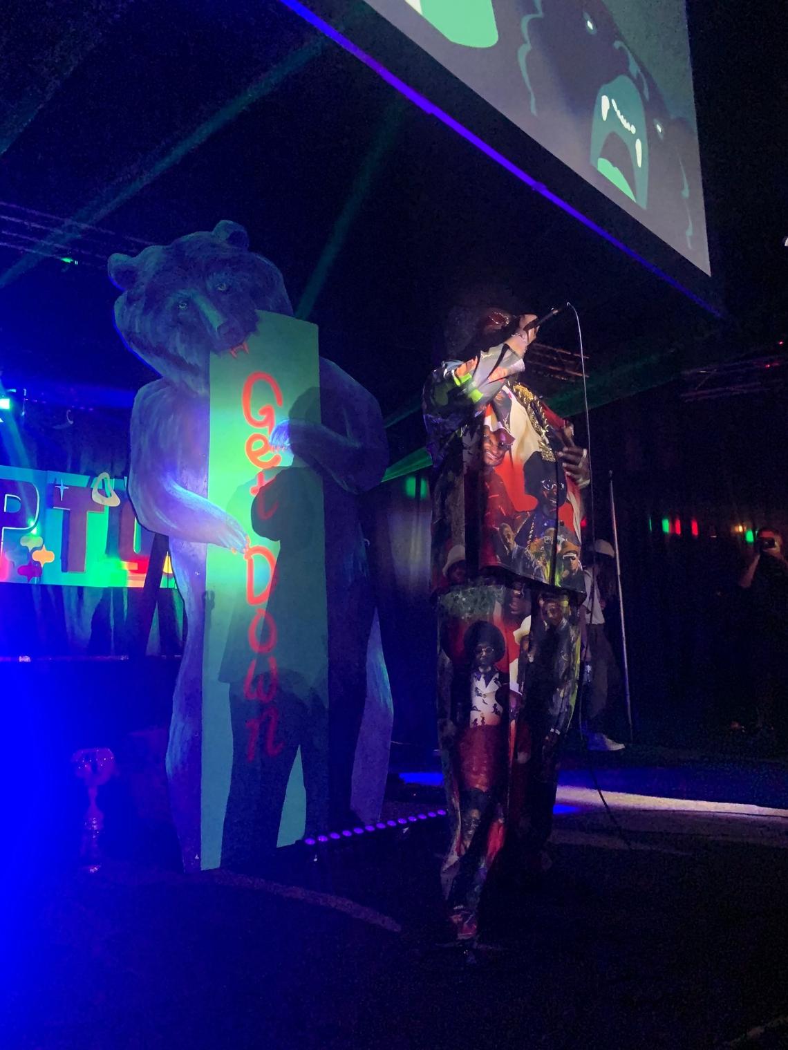 Afroman belts it out during his set at the Uptown Get Down Main Stage, the Uptown Theatre.