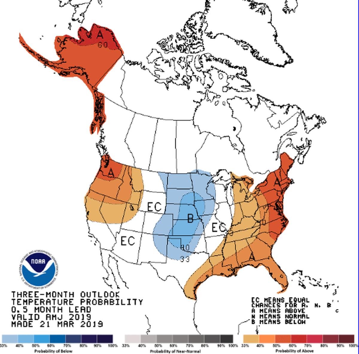 Temperatures should be warmer than usual in Washington state through June, according to the National Weather Service.