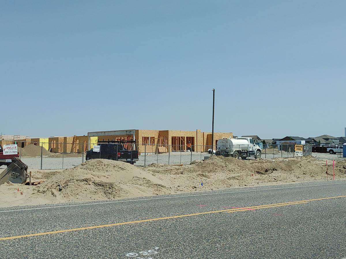Pasco-Burns Apartments, 10181and 10315 Burns Road, being framed in mid-July. The 354-unit, garden style complex is being built by arm of Vancouver-based Timberland Inc.