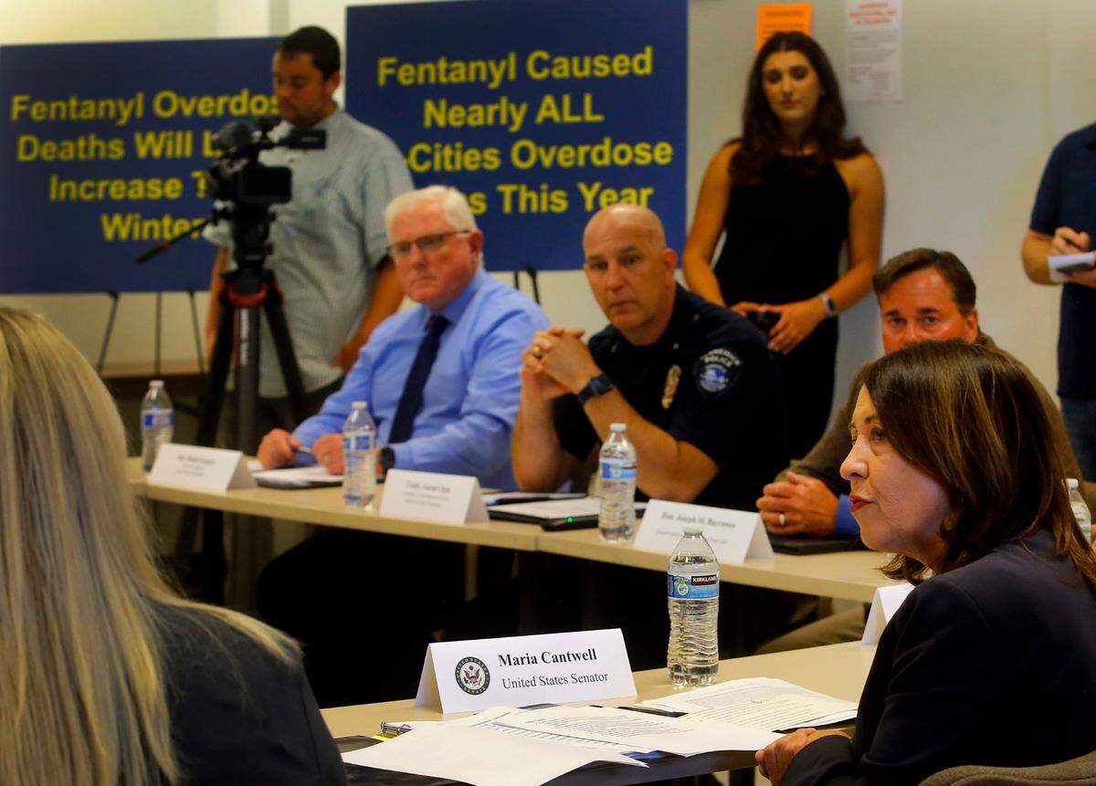 Sen. Maria Cantwell, D-Wash., holds a fentanyl crisis roundtable in Kennewick with community leaders, first responders, health care providers, law enforcement and people personally impacted.