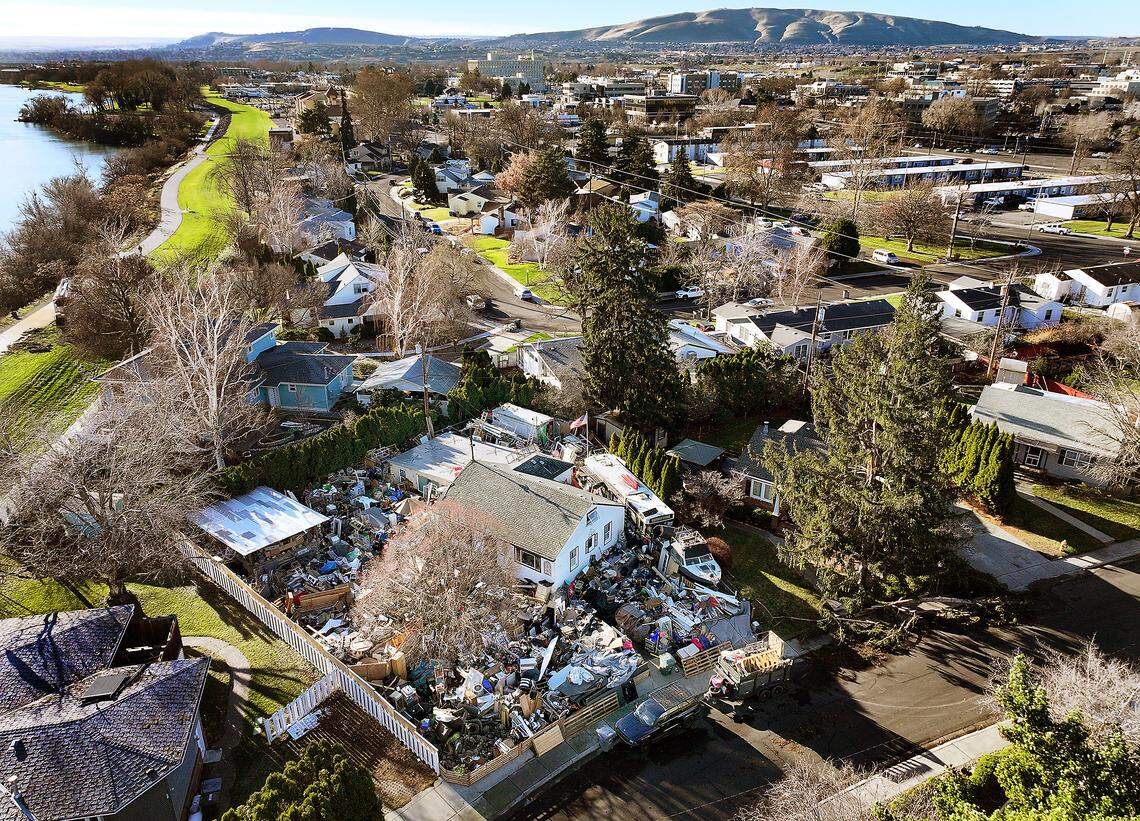 Richland has paused code enforcement legal action in Benton County Superior Court against the owner of this junk- and debris-cover property at 1312 Hains Ave. in Richland.