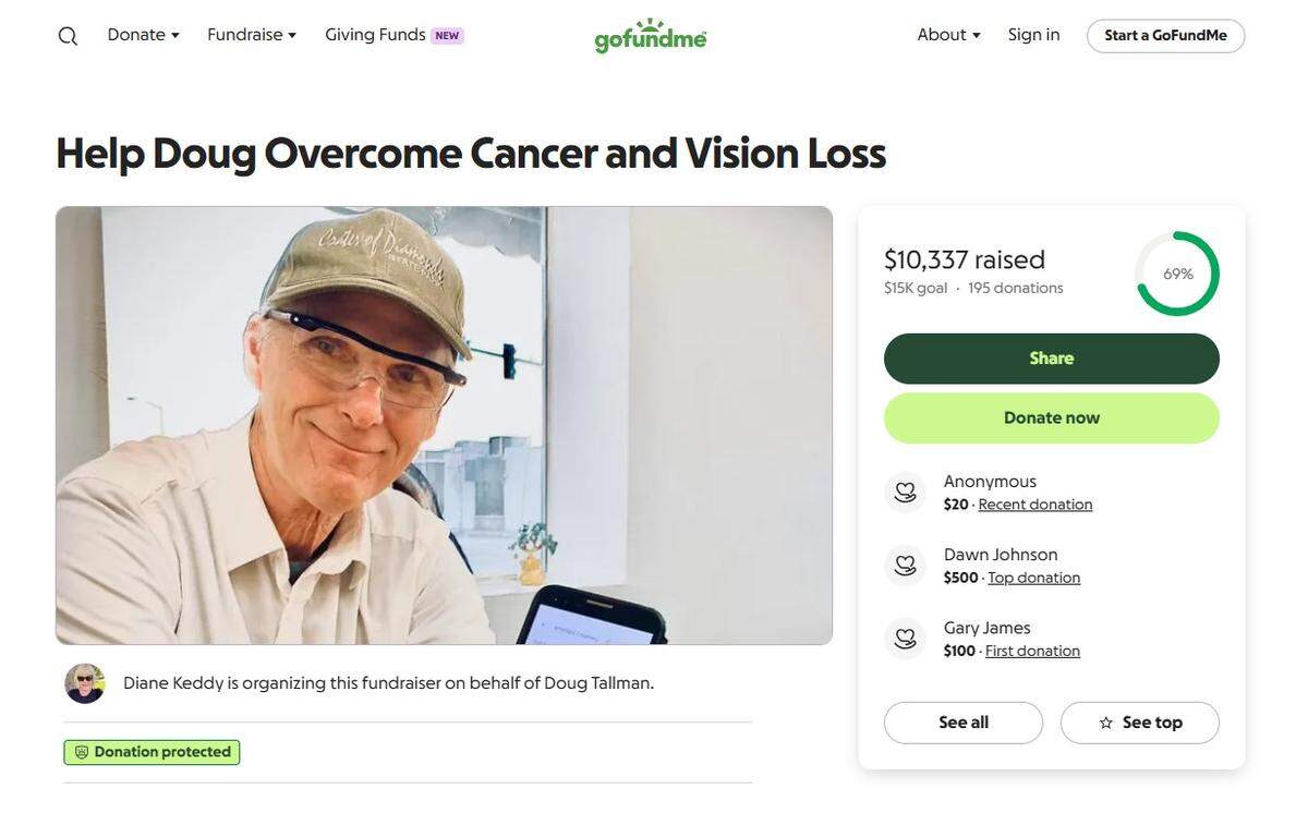 Tri-Citians are rallying to support Amethyst Creamery owner as he battles kidney cancer and vision loss.