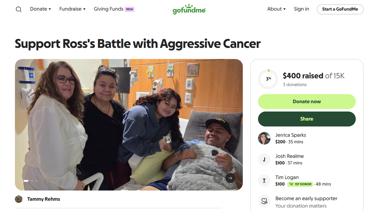 A GoFundMe account was created for Ross Esparza, a Washington State community corrections officer who was diagnosed with an aggressive form of cancer.