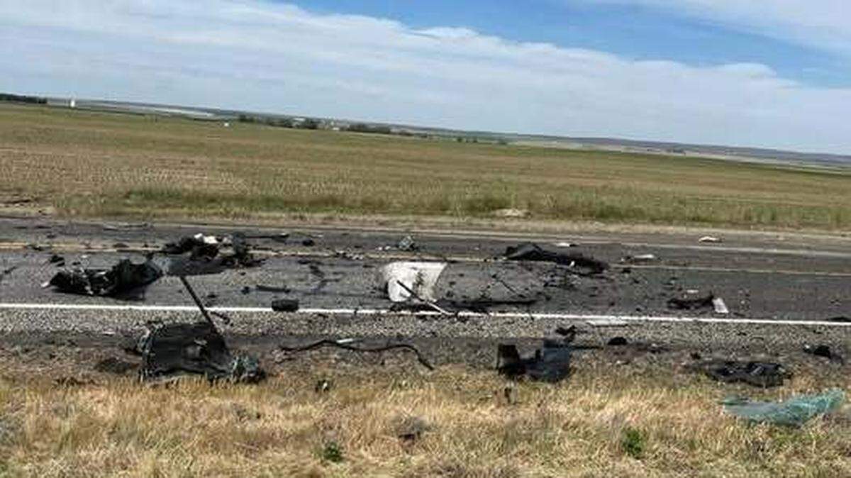 The Walla Walla County Sheriff’s Department posted this photo of the Highway 124 crash scene near Burbank.