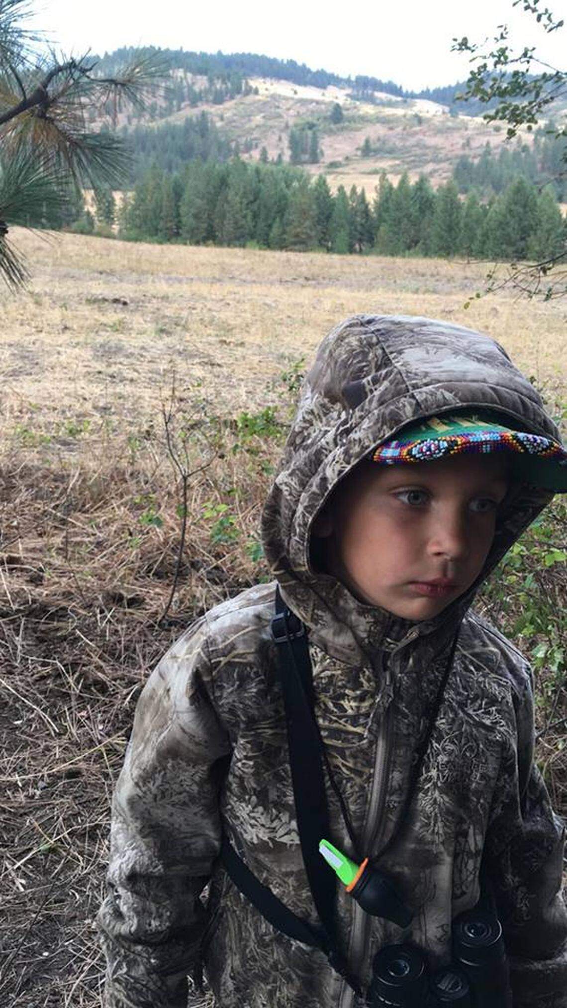 Cole Seymour was with his sister Amaya Simpson practicing elk calls recently when a cougar approached him from behind. This photo was taken moments before the cougar showed up, Amaya said. The cougar eventually was killed.