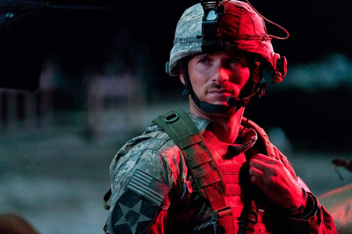 This image released by Screen Media shows Scott Eastwood in a scene from “The Outpost.” The film tells the story of the heroic Battle of Kamdesh in Afghanistan in 2009, where the Taliban attacked a remote American Combat Outpost that was nearly impossible to defend.