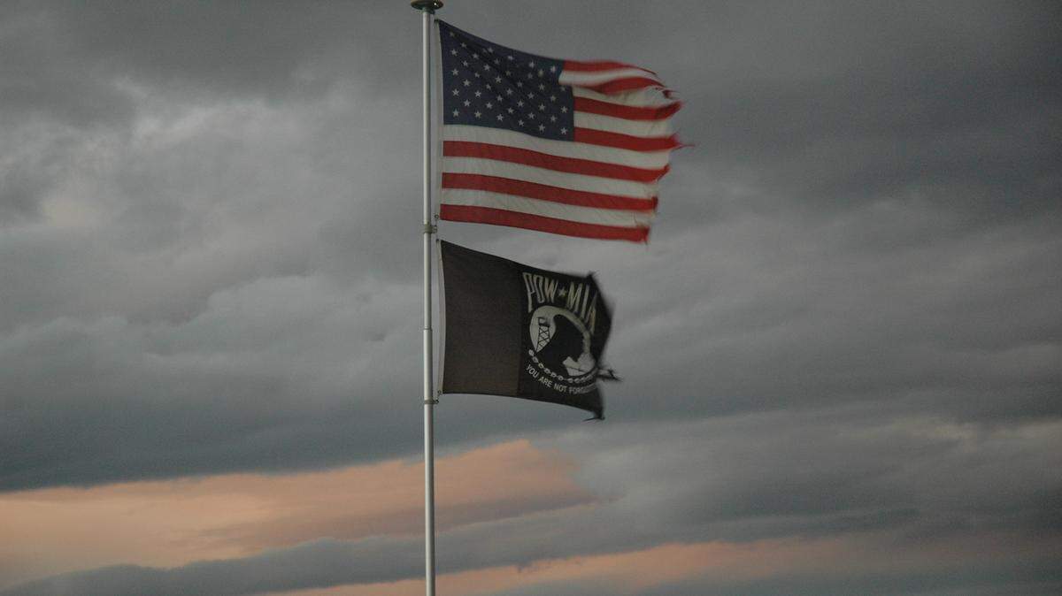 The American flag and the POW/MIA Flag fly 365-days a year in Kennewick’s Badger Canyon.