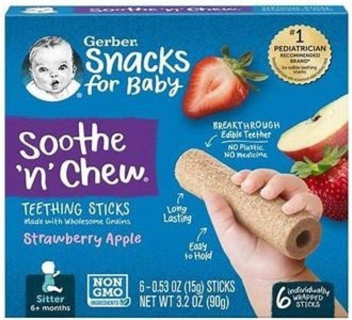 All batches of Gerber edible teething sticks have been recalled.