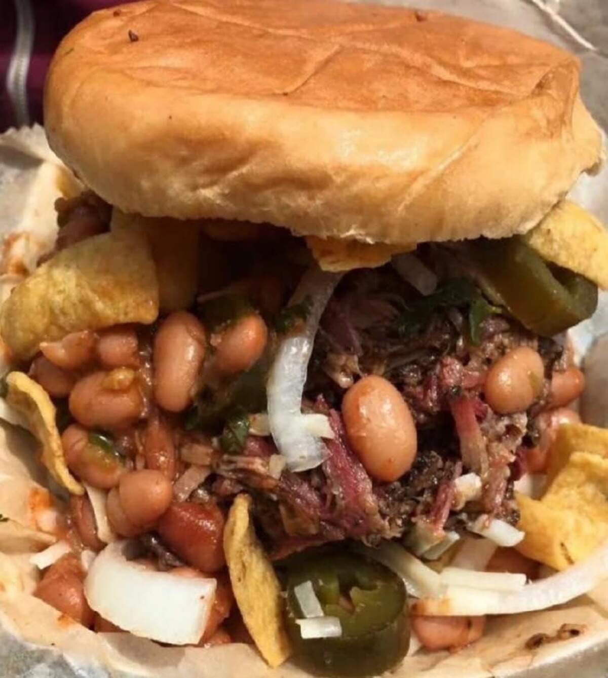 The brisket deluxe on one of the choice at the new KC’s Biscuits and BBQ food trailer that is in a food pod at 7425 W. Clearwater Ave. in front of Bella’s Furniture in Kennewick.