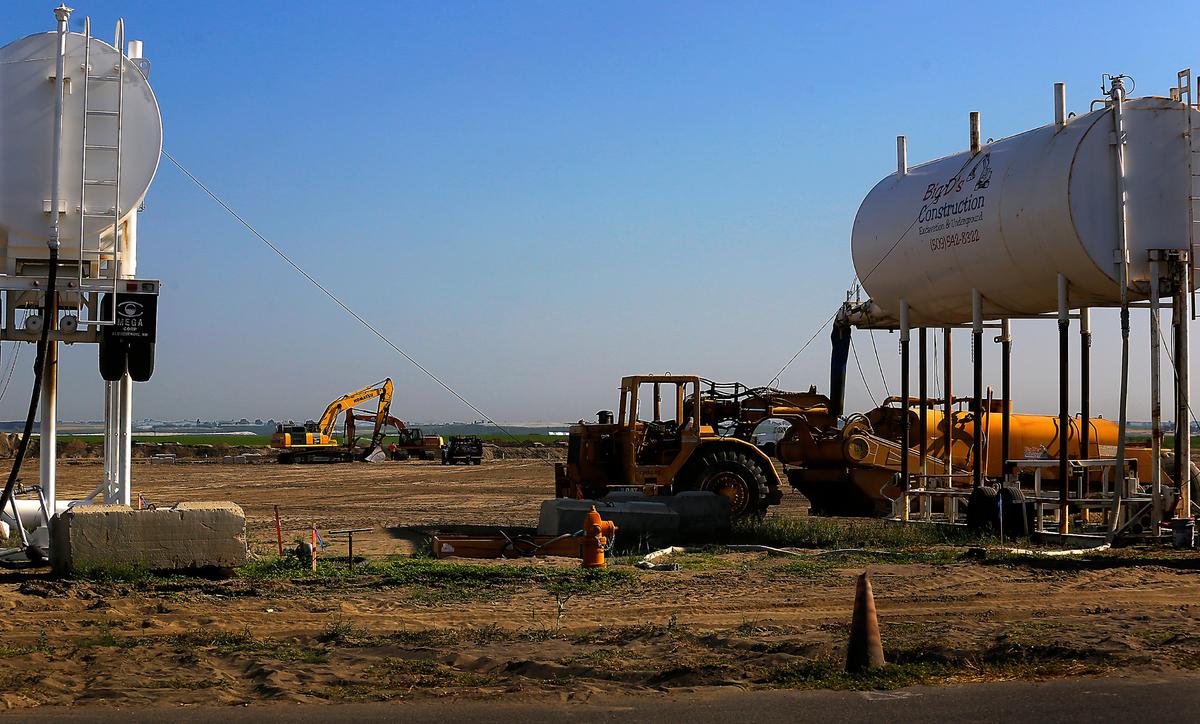 Earth moving equipment sits in a field off Burns Road near Robert Wayne Drive at the location of the new high school being built by the Pasco School District in west Pasco.