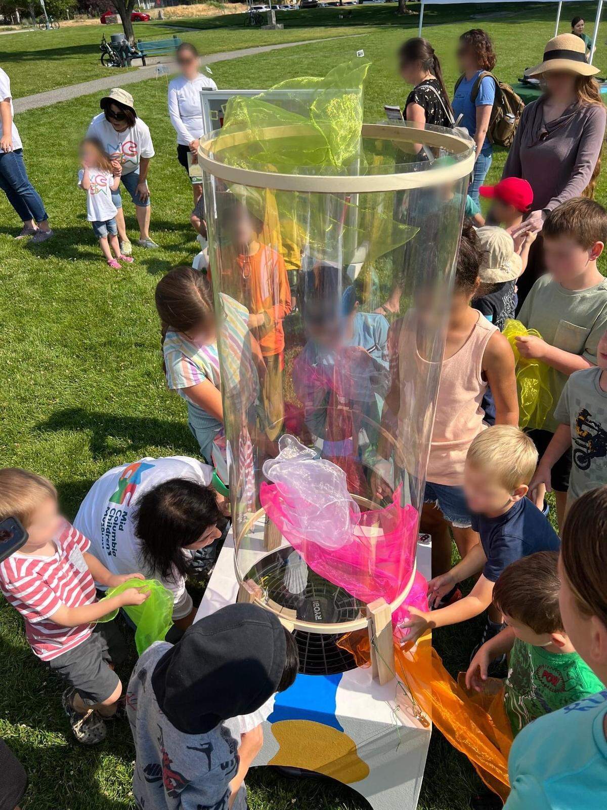 Children play during a pop-up event organized by the Mid-Columbia Children’s Museum, a new effort that hopes to reestablish a children’s museum in the Tri-Cities.