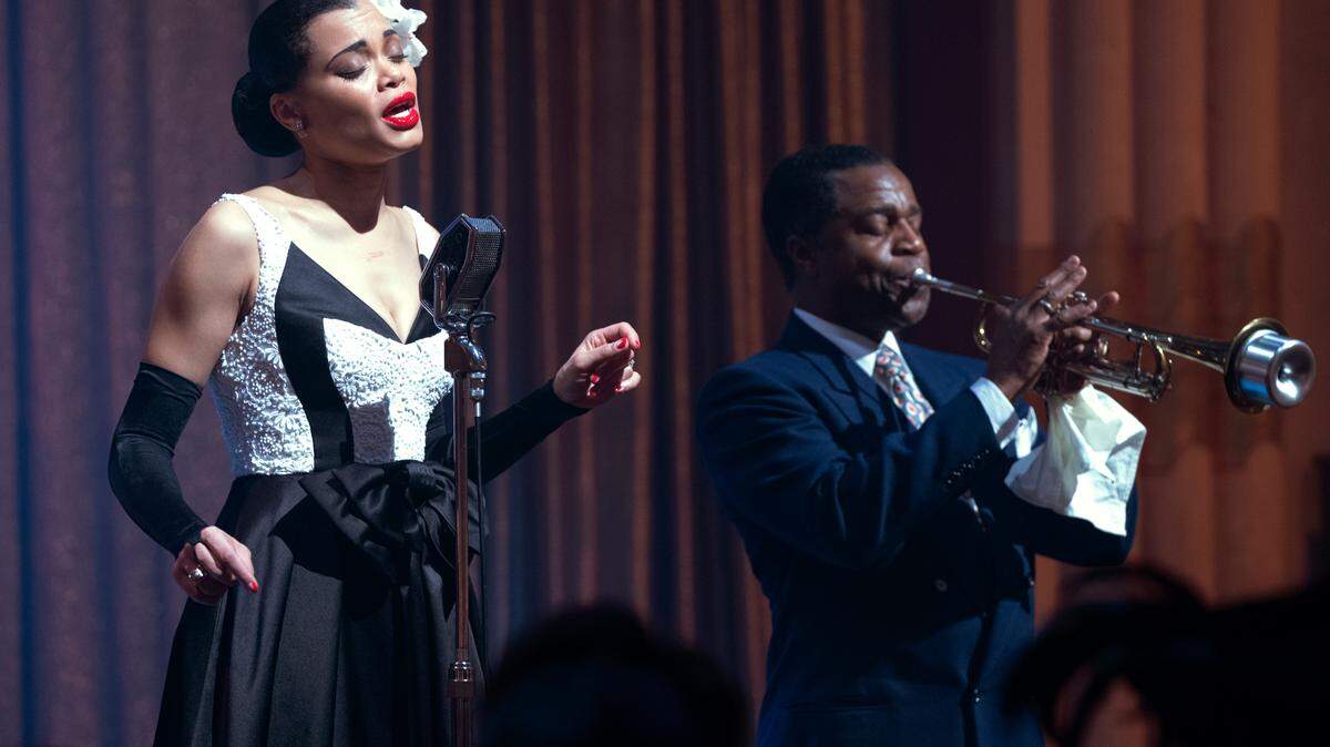 Andra Day and Kevin Hanchard in “The United States vs Billie Holiday.”