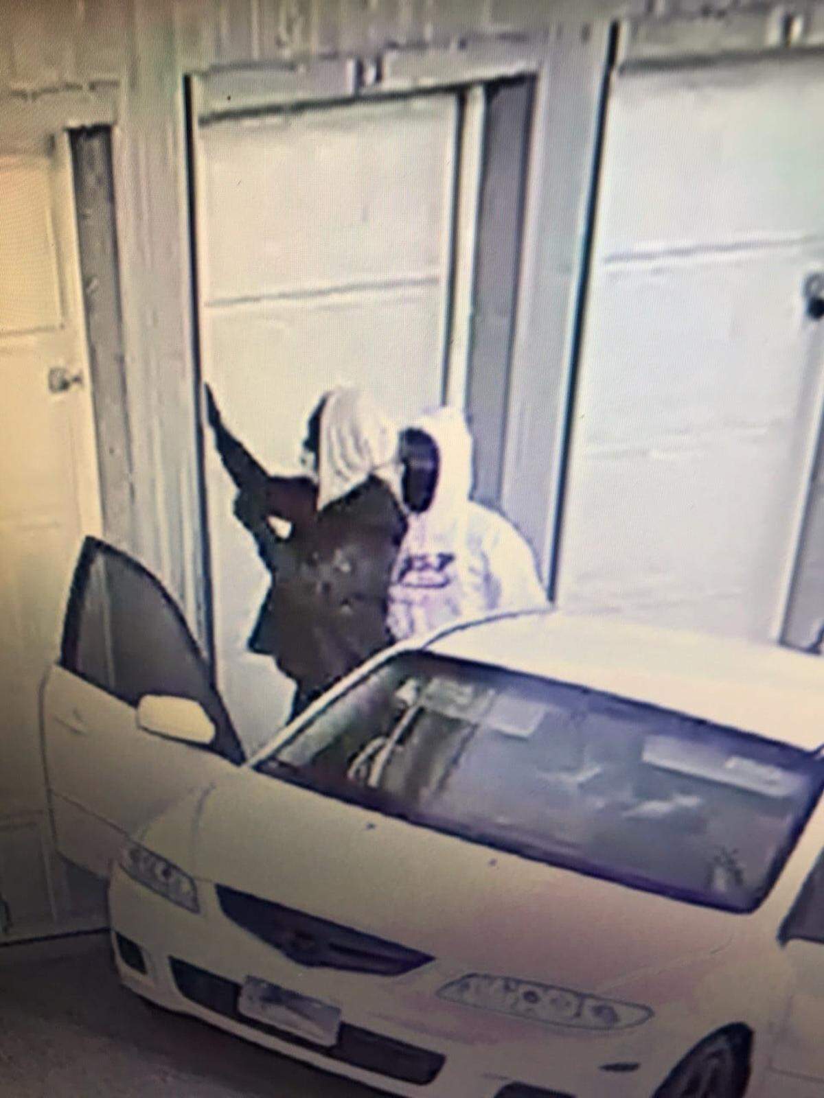 Two men were caught on video camera using bolt cutters to cut locks at a storage unit at the 5600 block of West Metaline in Kennewick.