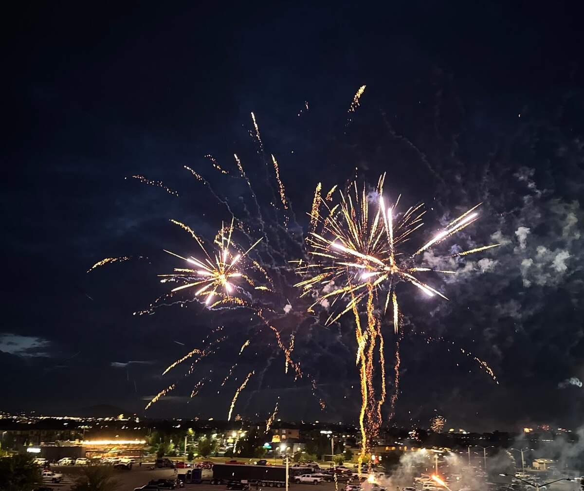 Fireworks explode about Columbia Point Marina Park in Richland on July 4.