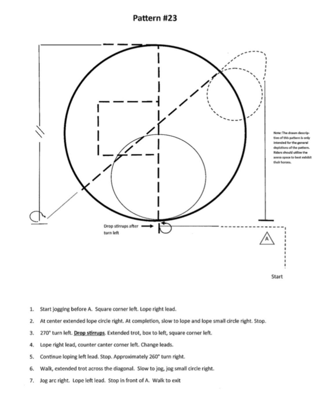 An example of the pattern that riders have to complete at a meet.