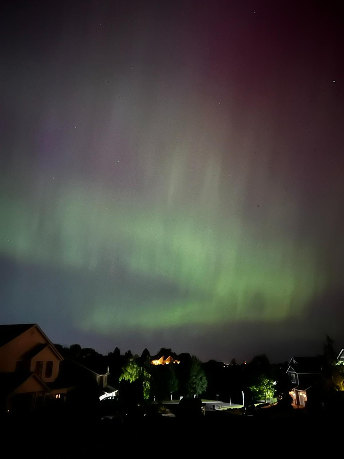 The northern lights as seen from east Kennewick on May 10.