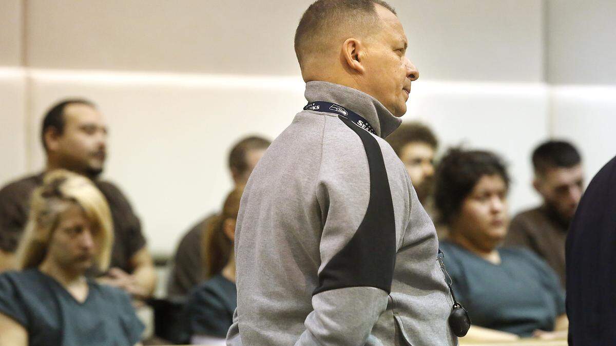 Semi driver Valery V. Melnikov, 57, appears at a Friday court hearing on allegations of vehicular assault and a hit and run collision with injury on Dec. 21 in Kennewick.