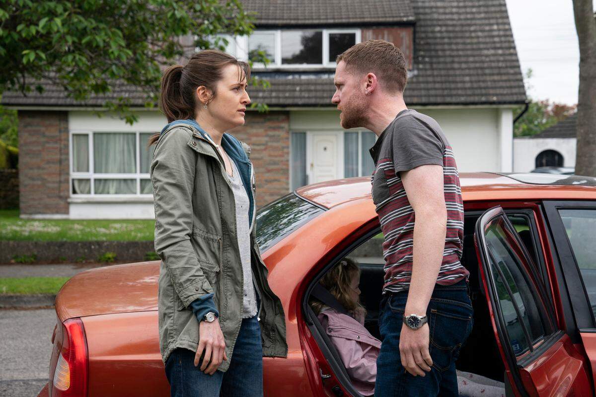 Clare Dunne, Molly McCann and Ian Lloyd Anderson star in “Herself.”