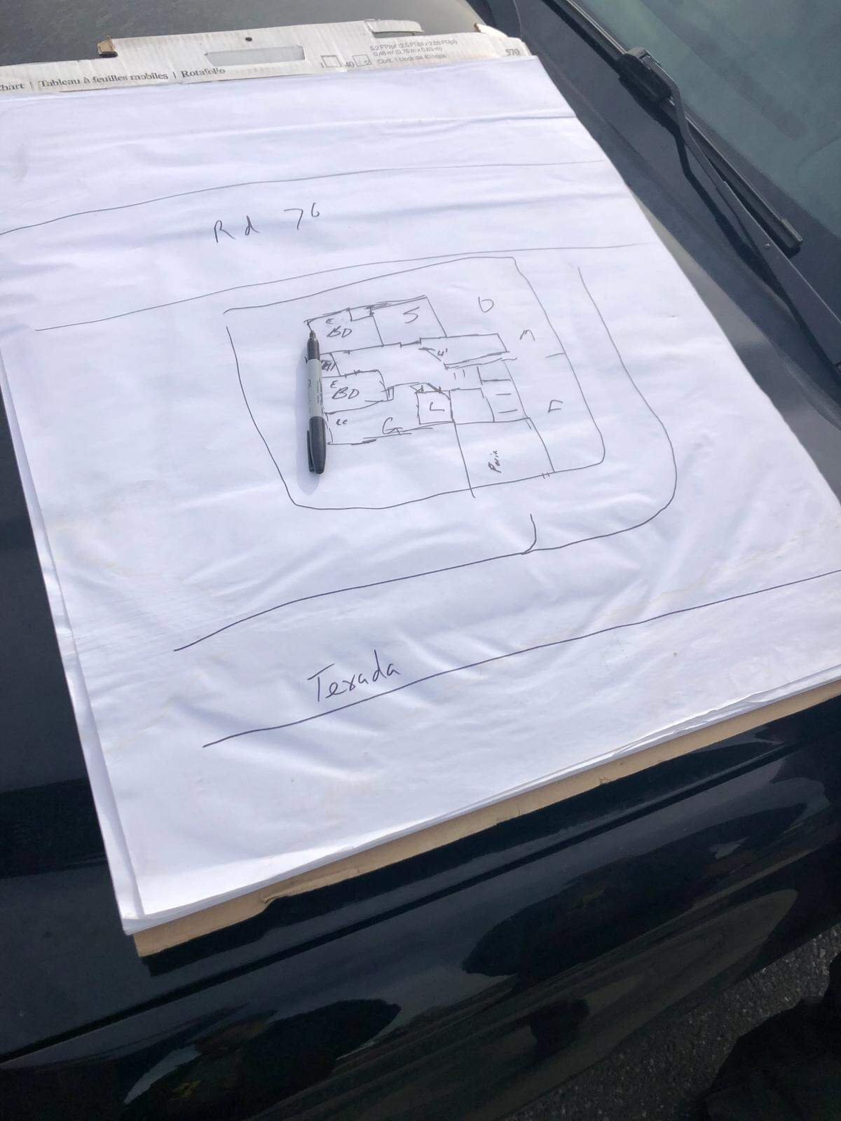 Deputies used a hand-drawn diagram of the Texada Lane home to know where to search for Aaron Kelly, whose room was marked with an “S” in the upstairs corner.