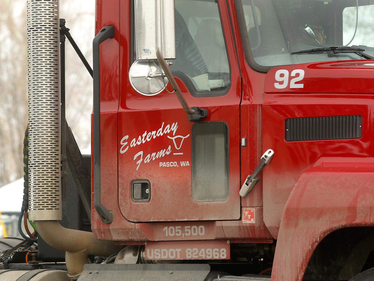 A truck pulls into the Easterday Farms fresh onion facility at 1427 N. 1st Ave. in Pasco.