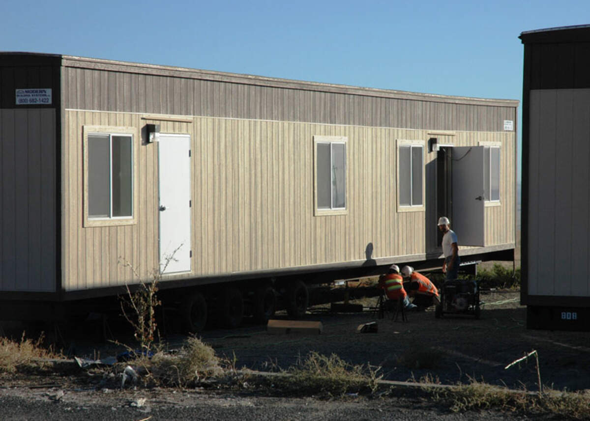An office trailer is set up at Hanford.