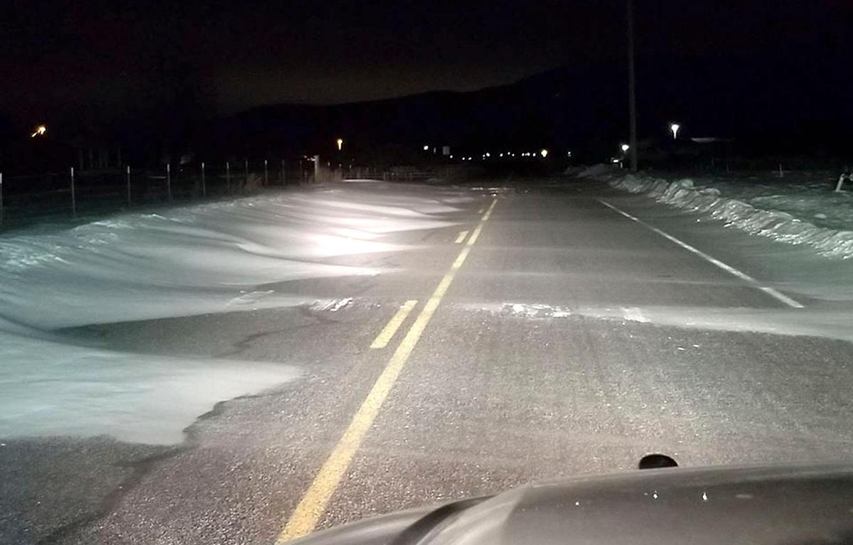 Heavy winds caused snow drifts overnight Wednesday in the area northeast of Prosser in Benton County.