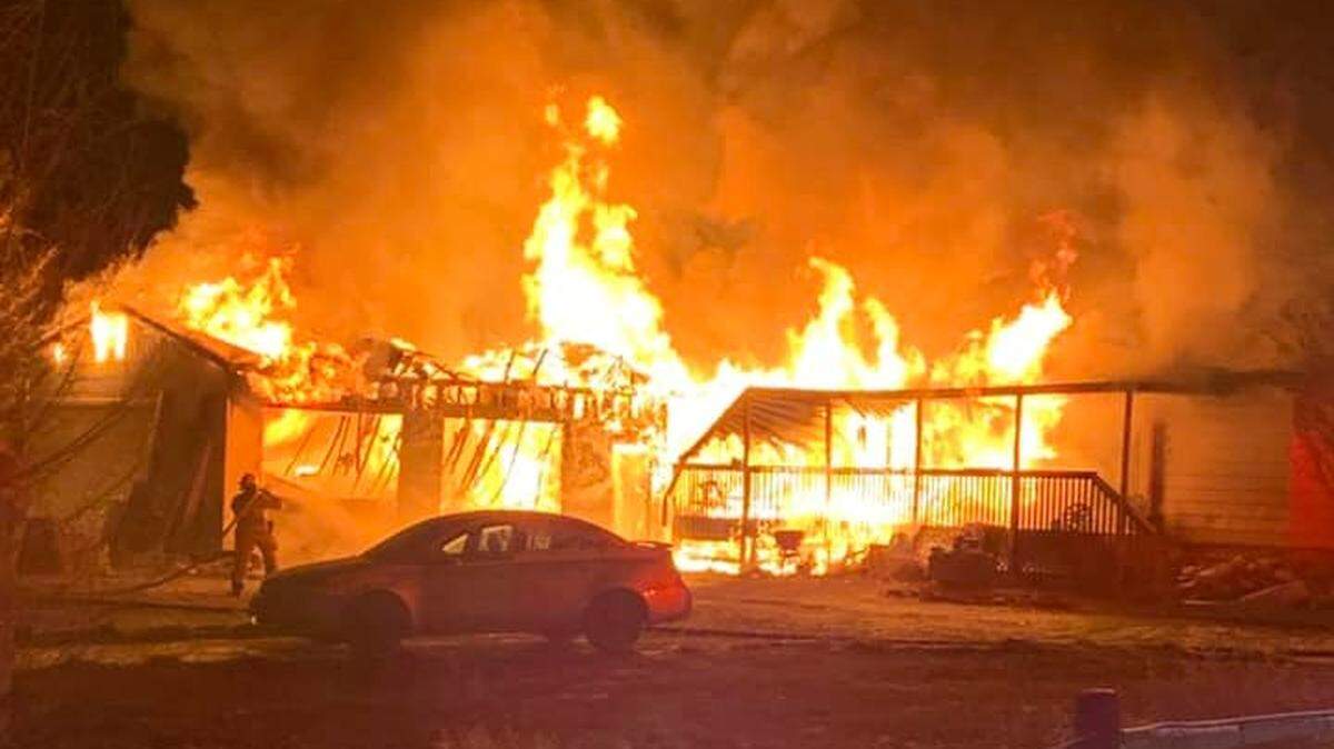 Firefighters from several Tri-Cities agencies responded to the two-alarm fire at a West Richland home on Saturday.