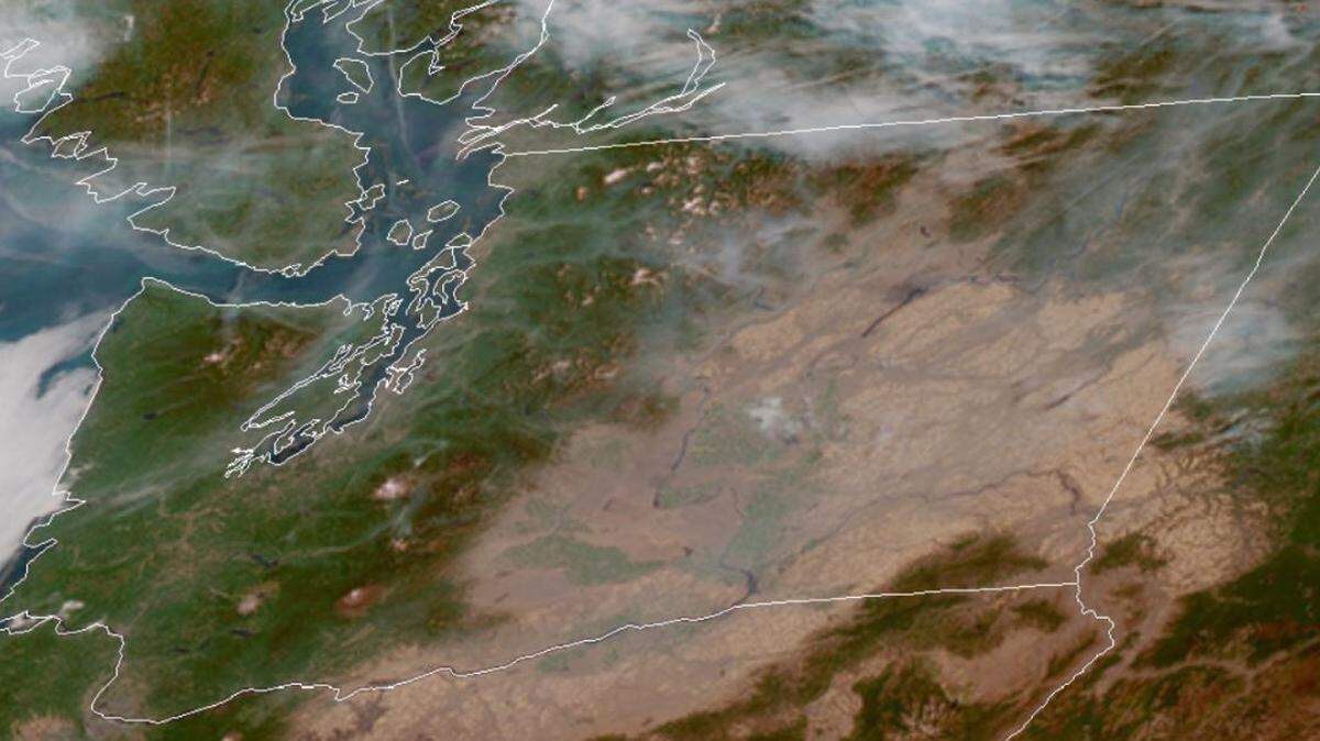 A haze of smoke hung over the Tri-Cities Tuesday from wildfires burning to the north.