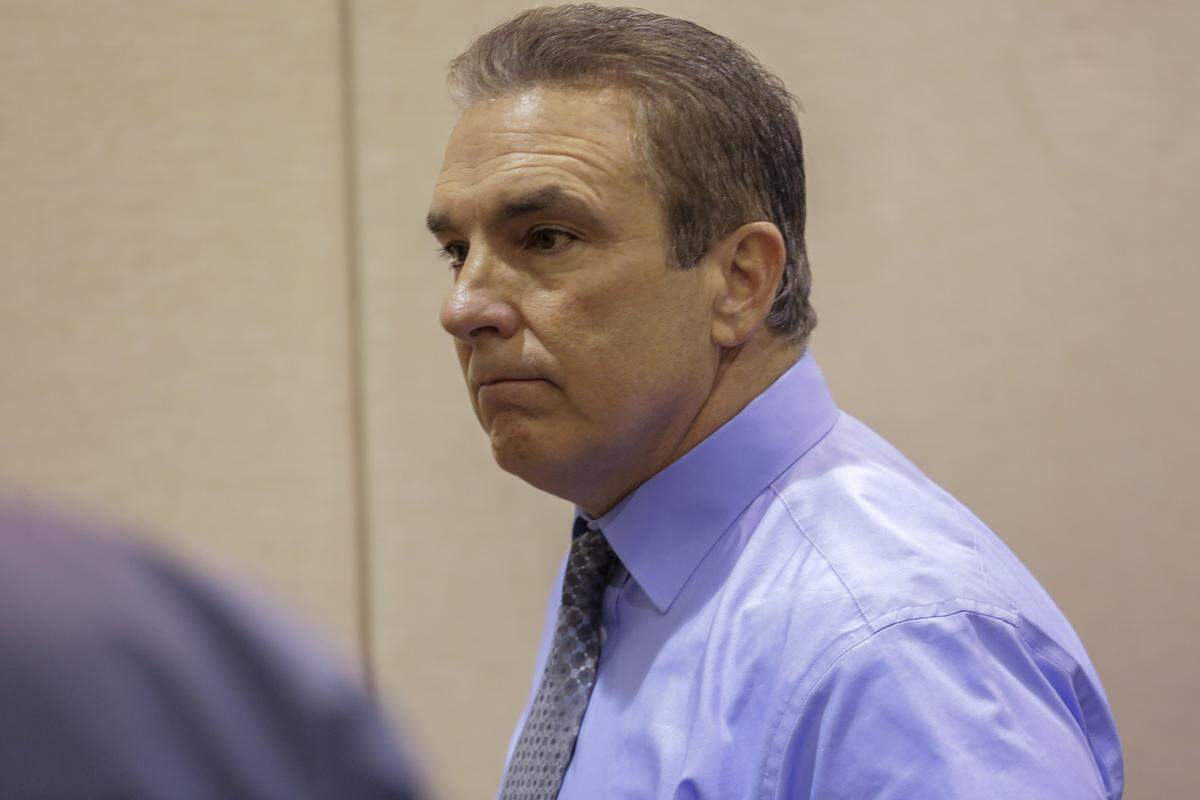 Sheriff Jerry Hatcher appeared in Benton County Superior Court on Tuesday before Judge Doug Federspiel for a protection order hearing stemming from his divorce case.