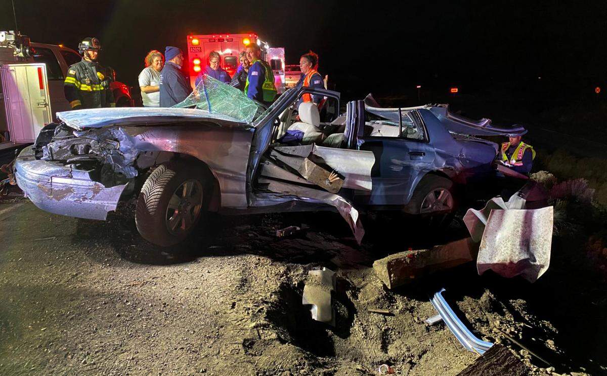 Franklin County deputies responded Sunday night to a single-vehicle accident on Highway 395 north of Pasco. The driver reportedly lost control by swerving to avoid debris on the road. The driver was flown by a Life Flight helicopter to an area hospital after being freed from the severely damaged vehicle.