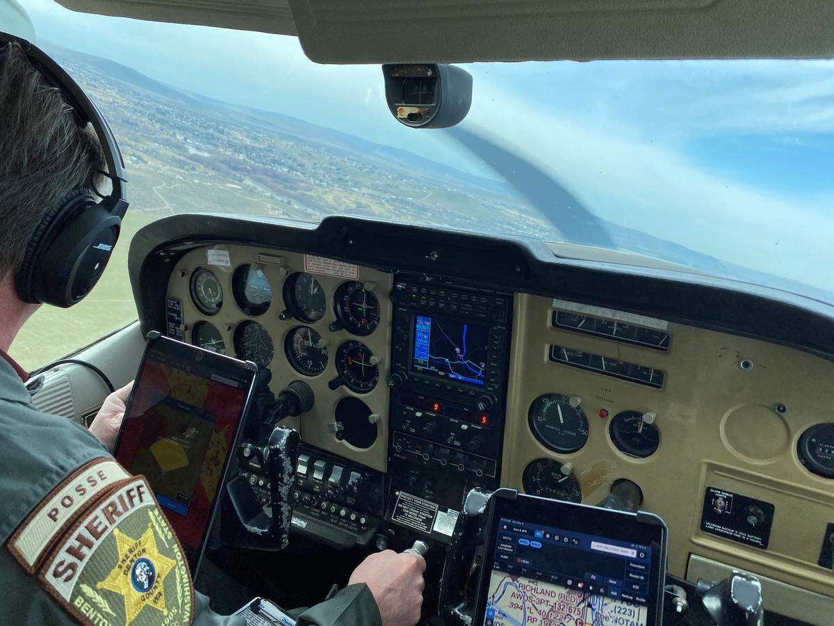 Benton County’s sheriff’s aviation unit searched remote areas around Prosser by air after a man disappeared in the area.