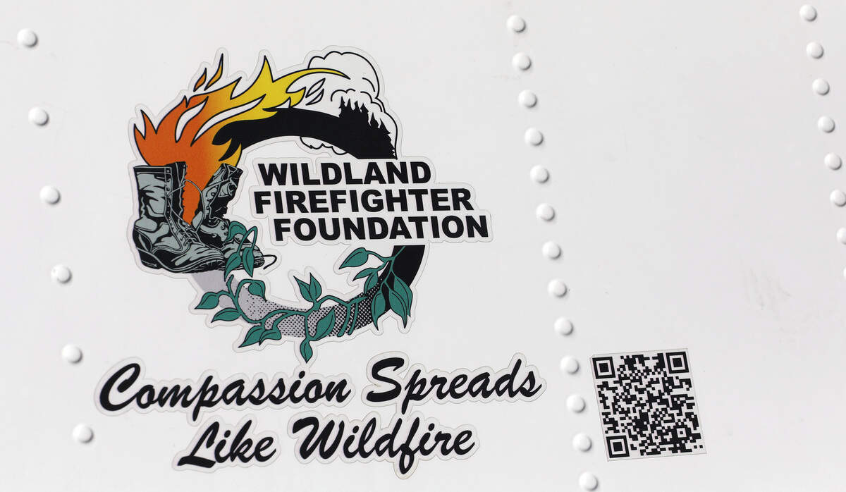 Stickers for the Wildland Firefighter Foundation are placed on all the Air Tractor single engine air tankers  currently stationed during wildfire season at the Port of Benton's Richland Airport.