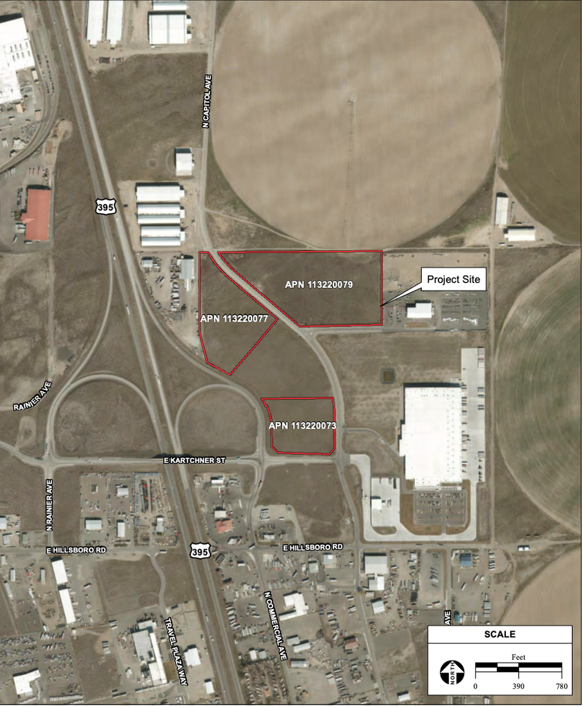 Plans for the 13,155-square-foot Pasco Travel Plaza show a fuel station and 2,000 parking spaces, including 36 truck parking spots.