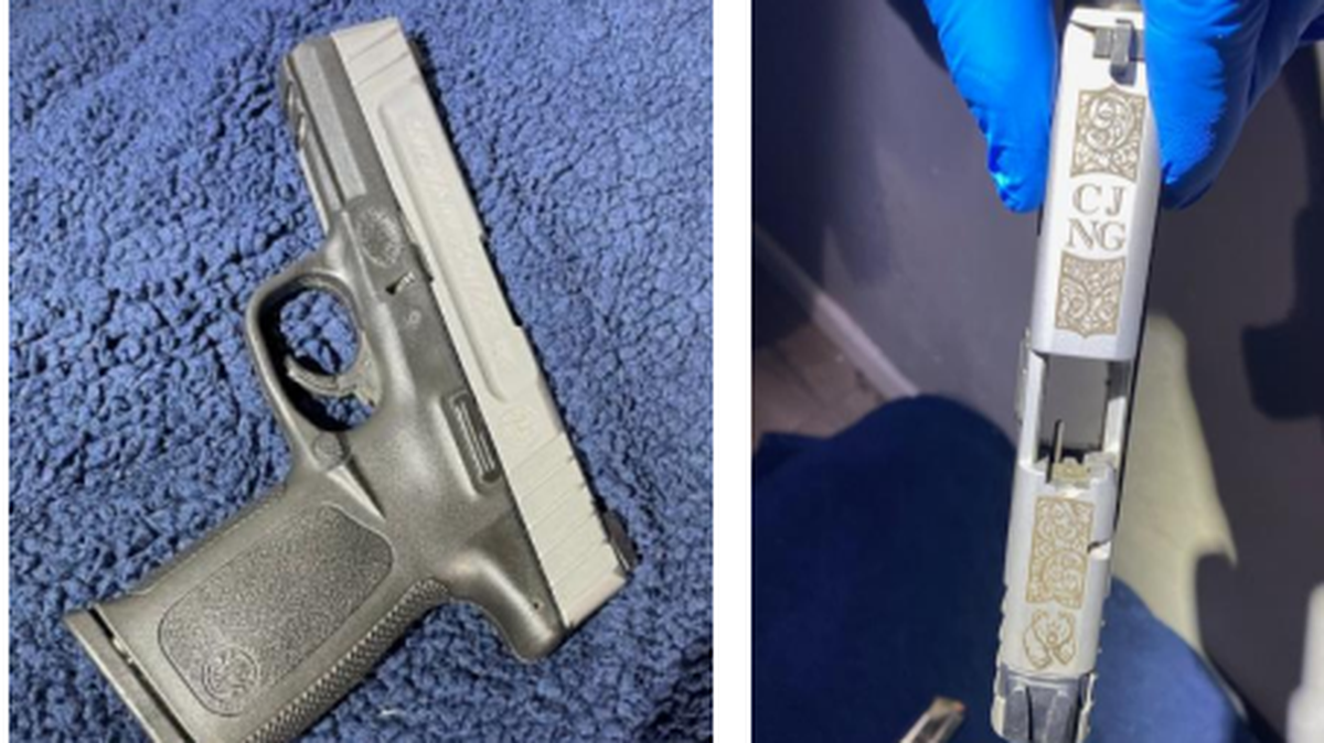 A 9 mm pistol was found under a bed pillow in a Pasco mobile home that federal prosecutors called a drug stash house. The initials on the gun stand for one of Mexico’s most powerful, influential and violent transnational criminal organizations.