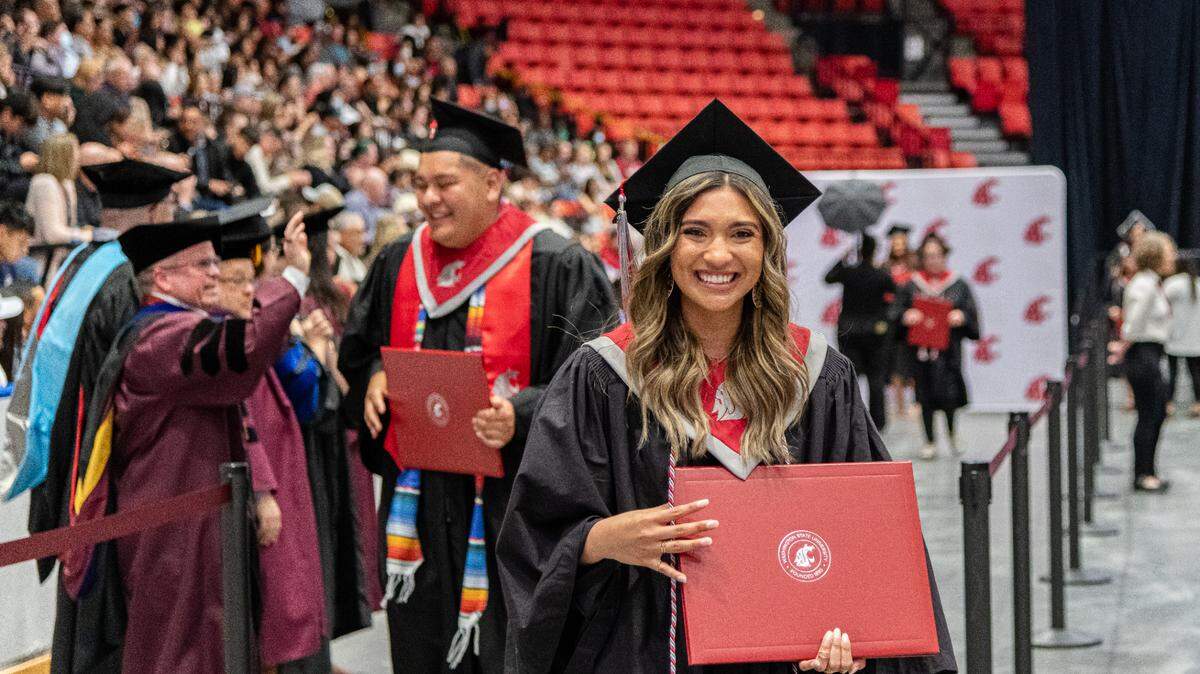 Washington State University Tri-Cities honored 375 graduating students at a commencement Saturday in Kennewick. They included graduates from the fall 2021 and spring and summer 2022. It was the first in-person commencement since 2019.