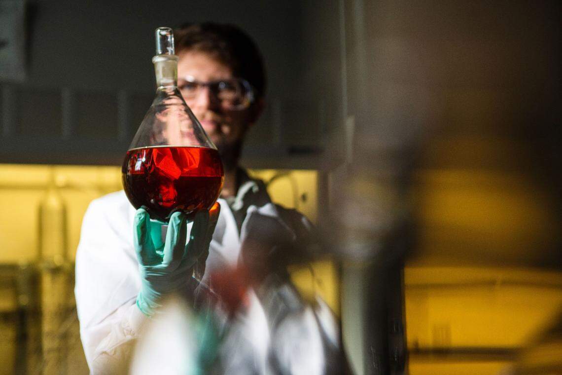 PNNL researcher Justin Billing and his colleagues are advancing technologies and approaches to convert different kinds of materials, including food waste, into biofuels.