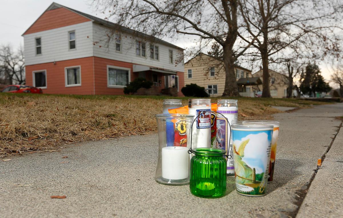 Candles and a small bag of Flamin’ Hot Cheetos mark the site on Goethals Drive where Emilio Elizondo, 21, was shot early Jan. 8 in Richland.