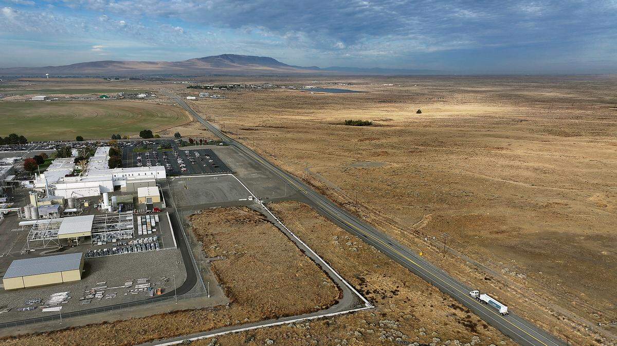 Proposed site of a data center is located on land across from the Framatome nuclear fuel manufacturing plant at 2101 Horn Rapids Road in Richland near the Hanford Nuclear site.