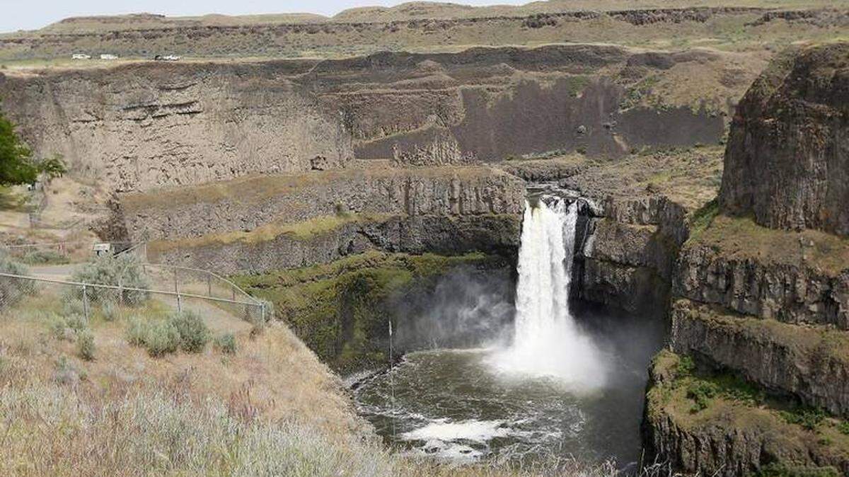 Palouse Falls State Park is about 20 miles east of Kahlotus in Franklin County.