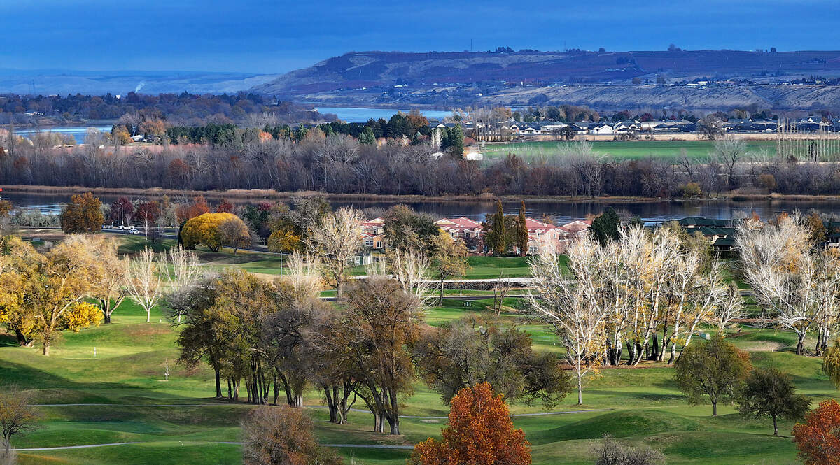 The Richland City Council voted 4-3 to allow buildings as tall as 100 feet on city-owned property along Bradley Boulevard, near the Columbia River. The property is to the far left of the golf course in this image.