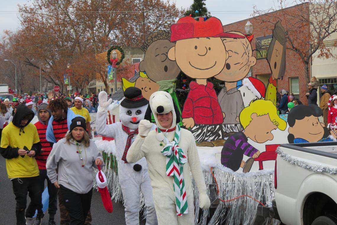 A float featuring the characters from “A Charlie Brown Christmas” was featured in the 2019 Numerica Hometown Holiday parade in downtown Kennewick.