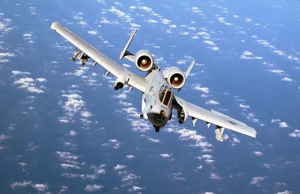 OVER THE MEDITERRANEAN SEA -- An A-10 Thunderbolt II from the 104th Fighter Wing, Barnes Municipal Airport, Westfield Mass., Massachusetts Air National Guard, banks while flying accross the Mediterranean Sea enroute to a forward operating base.