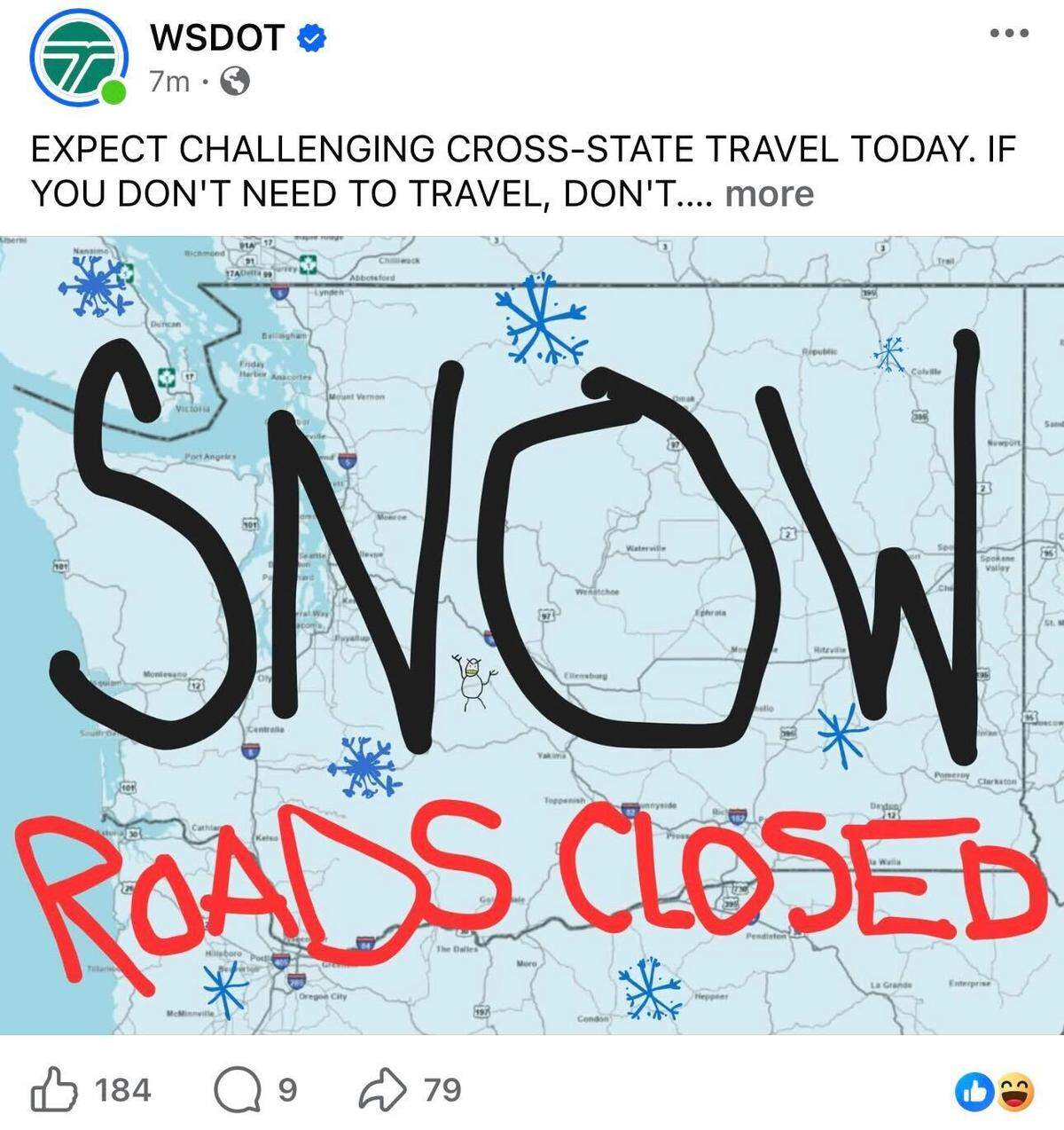 Interstate 90 over the Washington Cascade Mountains was closed in both directions Friday morning.