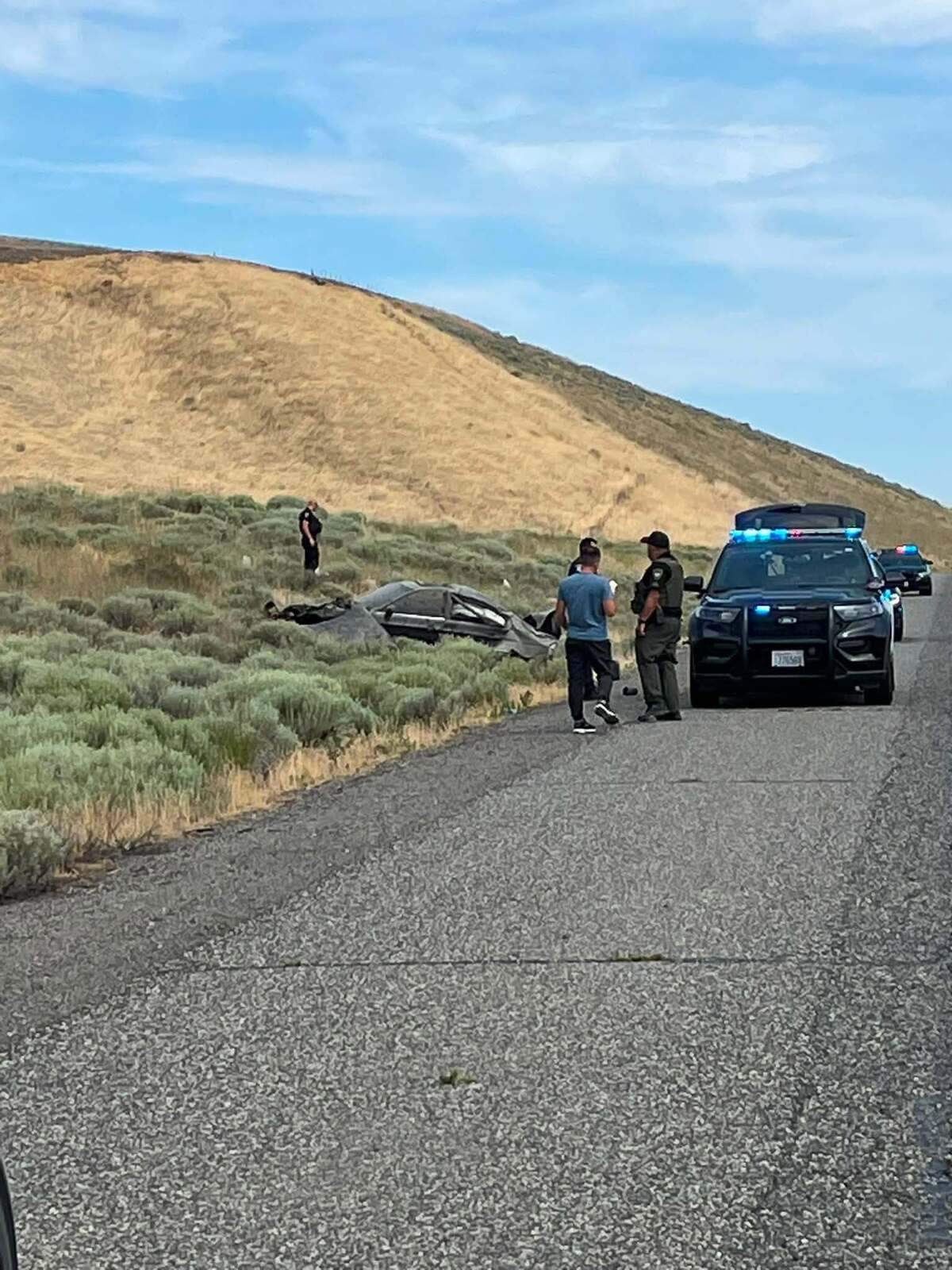 Deputies searched ravines south of the Tri-Cities after a driver wrecked their vehicle and fled.