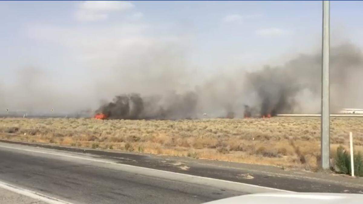 Firefighters are on the scene of a blaze on Kartchner Road. The fire has closed the King City exit.