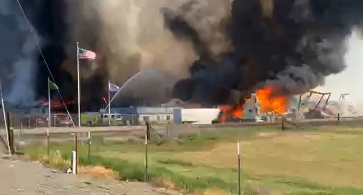 By 4 p.m. about half of the Lineage Logistics cold storage facility was heavily damaged.