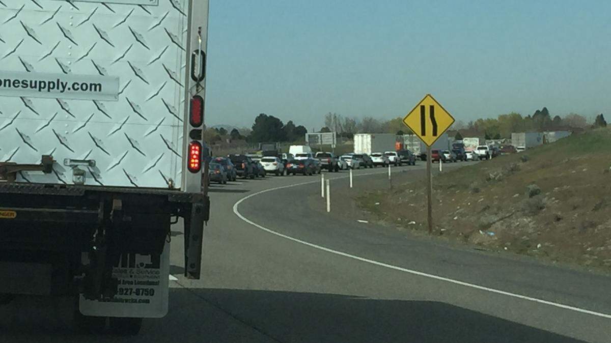 Traffic is at a standstill on Interstate 182 after a head-on crash near Argent Road.